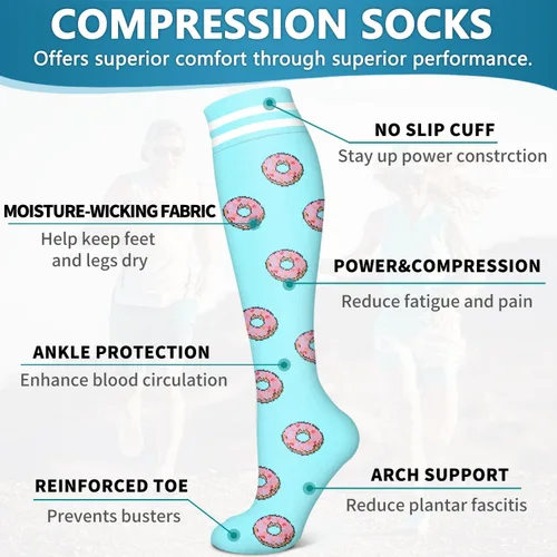 Miniatura 177 de 6 Pack Copper Compression Socks for Women and Men Circulation-Best Support for Medical, Running,Nursing,Athletic