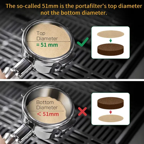 Miniatura 6 de 600 piezas de papel filtro de espresso para máquina de espresso CASABREWS, filtro portafiltro desechable para portafiltro manual De'Longhi Stilosa