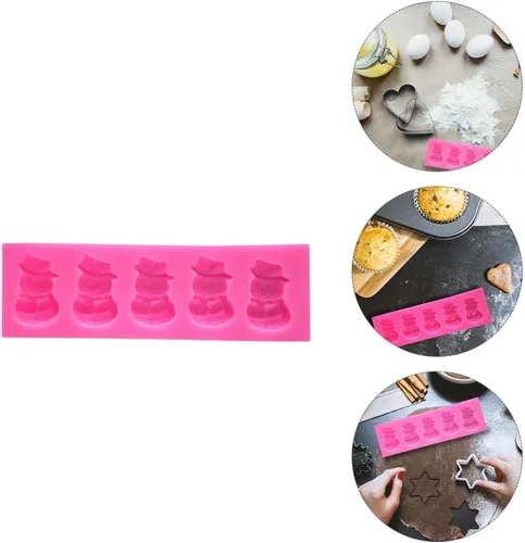 Miniatura 5 de DOITOOL Molde de chocolate de muñeco de nieve de Navidad, molde de silicona para galletas, molde de decoración de pasteles para fondant, dulces