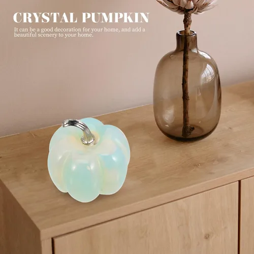 Miniatura 6 de Calabaza decorativa de cristal de cristal: figura de calabaza soplada a mano, adorno de cristal, centros de mesa de calabaza, cosecha de otoño
