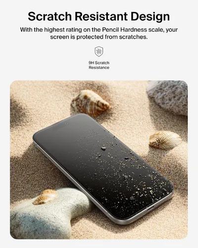 Miniatura 4 de Belkin ScreenForce - Protector de pantalla de vidrio templado para iPhone Air, resistente a los arañazos con bandeja de fácil alineación incluida