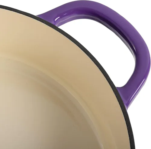 Miniatura 5 de Crock-Pot Artisan - Estofador de hierro fundido esmaltado con tapa, 5 cuartos de galón, morado lavanda Púrpura lavanda