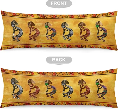 Miniatura 5 de Funda de almohada de cuerpo rústico del suroeste nativo americano Kokopelli étnico tribal largo protector con cremallera, fundas de almohada