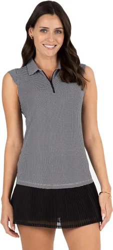 Miniatura 7 de IBKUL Athleisure Wear - Polo sin mangas con protección solar UPF50+ Icefil Cooling Tech Mini Check - 14754