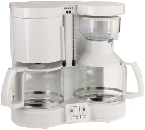 Miniatura 2 de Krups Duo thek vidrio 10-cup Cafetera, Blanco