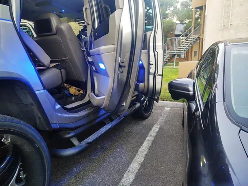 Miniatura 7 de iJDMTOY Lentes transparentes de 36 luces LED azules para puerta lateral de cortesía, compatibles con camiones GM SUV, Escalade Avalanche Silverado