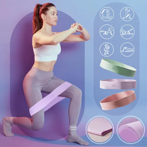 Miniatura 3 de Juego de anillos de pilates: círculo mágico de 14 pulgadas con asas acolchadas dobles, mini bola de pilates y bandas de resistencia