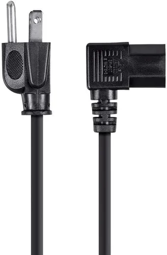 Miniatura 2 de Monoprice 6ft 14AWG Cable De Alimentación De Ángulo Recto w/3 Conductor PC Conector De Alimentación Socket (C13/5-15P) - Negro
