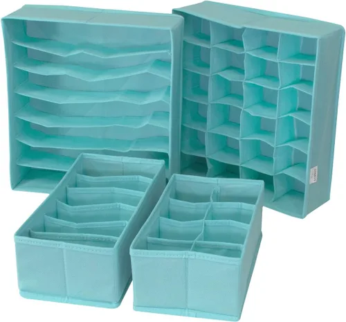 Miniatura 7 de Conjunto de 4 separadores de cajones plegables Sorbus, cajas de almacenamiento, organizadores de clóset, organizador para debajo de la cama