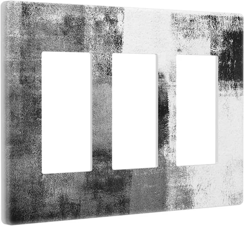 Miniatura 22 de Placa Decorativa de Pared Beige Boho de Mediados de Siglo Sol Abstracto 1-Gang Retro Años 70 Arte Geométrico Moderno con Arco Eléctrico Interruptor