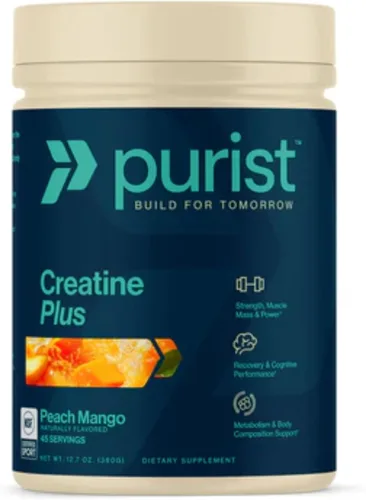 PURIST Creapure Creatine Plus Monohydrate | Suplemento en polvo de entrenamiento | Recuperación de energía de fuerza muscular para mujeres y hombres