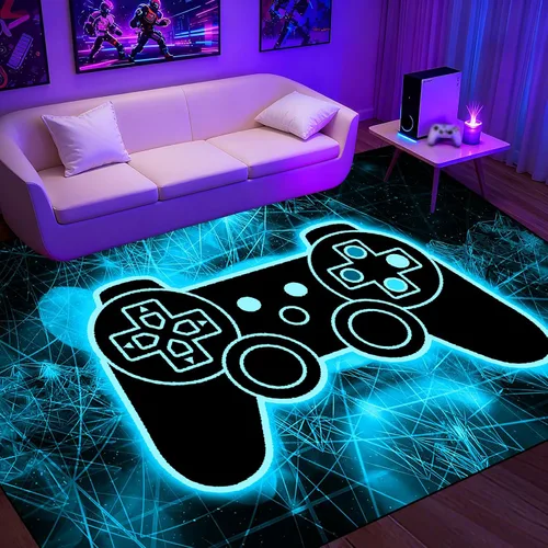 Miniatura 5 de BATATADOCE Alfombras de videojuegos para dormitorio de niños, alfombras para sala de juegos, decoración de juegos para niños, alfombra de área