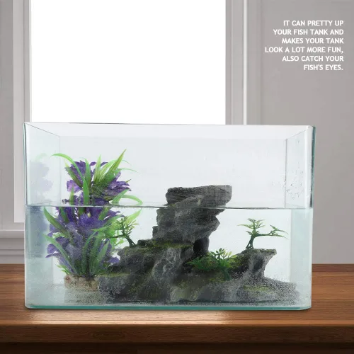 Miniatura 3 de Zerodis Adornos de acuario para acuario, vista de montaña, adorno de piedra, resina de simulación, rocalla, musgo, cueva, paisaje, artificial