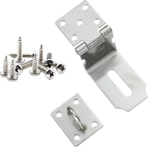 Miniatura 6 de Arlai Cerrojo de puerta de acero inoxidable de 4 pulgadas, seguridad de 90 grados, ángulo recto, cerrojo de bloqueo, cierre de puerta de seguridad