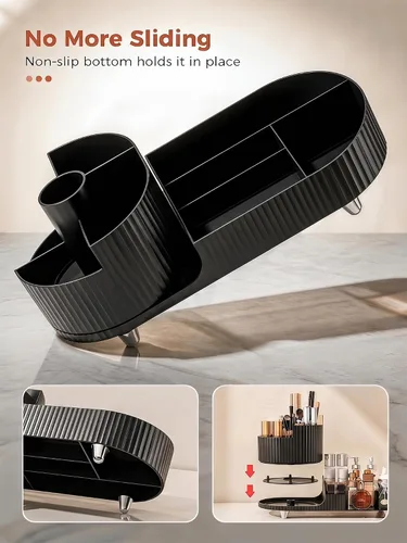 Miniatura 3 de Organizador de maquillaje giratorio, Estuche de exhibición de cosméticos de gran capacidad, fácil de guardar todos tus productos de maquillaje, al
