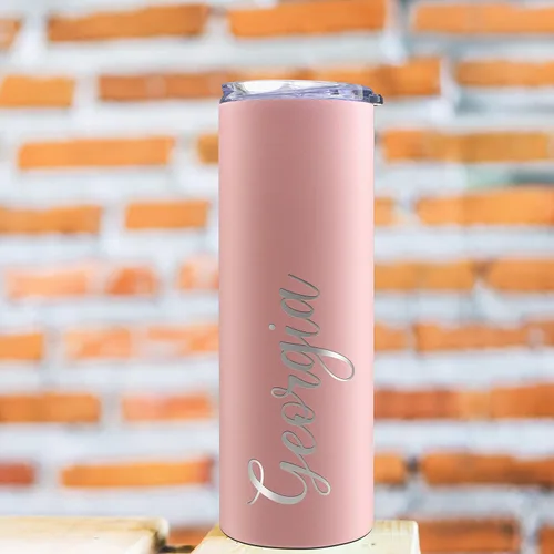 Miniatura 6 de Vasos delgados personalizados con tapa, regalos para ella de 20 onzas, rosa intenso, 12 diseños, vaso grabado personalizado con nombre, tazas Rosa