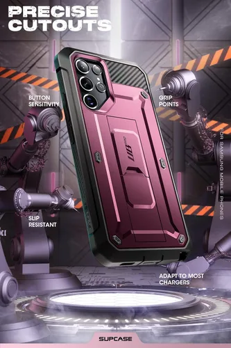Miniatura 5 de SUPCASE Funda para Samsung Galaxy S22 Ultra con soporte, [Unicorn Beetle Pro] [2 marcos frontales]