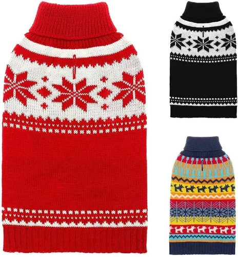 Miniatura 2 de Mihachi Suéter para perro, abrigo de invierno, ropa con rayas coloridas para clima frío, talla M