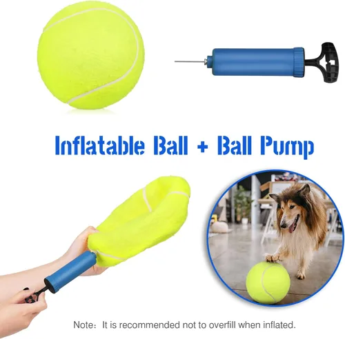 Miniatura 4 de LIXADA Pelota de tenis gigante de gran tamaño de 9.5 pulgadas para niños y adultos, diversión de mascotas (enviada desinflada)