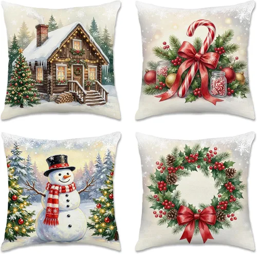 Miniatura 22 de pinata Juego de 4 fundas de almohada de otoño de 18 x 18 pulgadas, almohadas decorativas de otoño para sofá, hogar y exterior, decoración de otoño