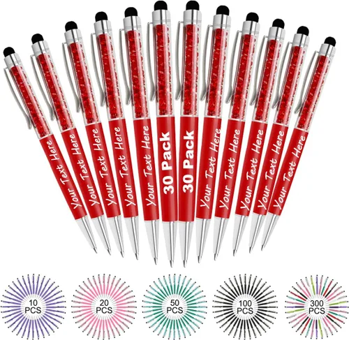 Miniatura 17 de Bolígrafos personalizados con nombre y texto, bolígrafos de diamantes de cristal personalizados a granel, 10 bolígrafos, regalos para mujeres