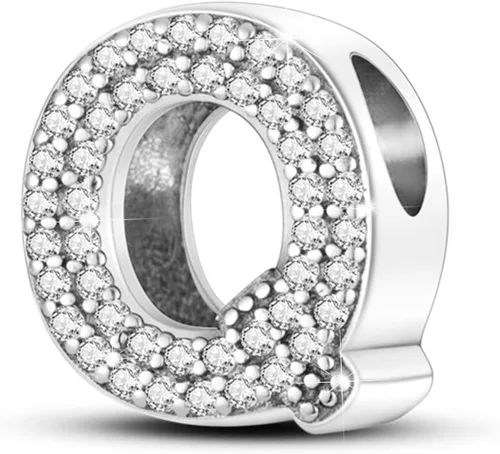 Miniatura 78 de PARCOM Dijes de letras compatibles con pulseras Pandora de plata esterlina S925 con iniciales para pulseras del alfabeto A-Z, cuentas de letras