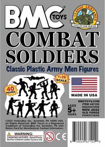 Miniatura 7 de BMC Classic Soldados de plástico del ejército – 40 piezas de soldados grises de la Segunda Guerra Mundial – Fabricado en EE. UU
