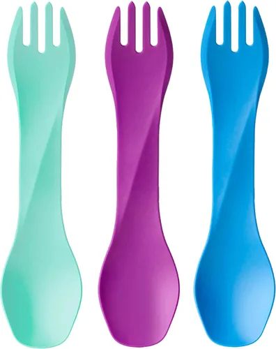 Miniatura 14 de humangear GoBites Uno Mini - Juego de 3 utensilios de viaje y campamento, utensilios de comedor portátiles y compactos, material seguro
