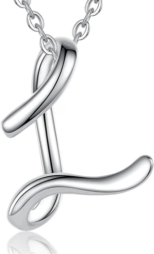 Miniatura 49 de EUDORA Collares de plata esterlina con inicial para mujer, regalos clásicos de 26 letras sin cuello para niñas, hermana, madre hija, cadena de 18