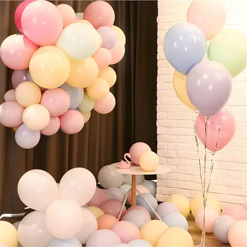 Miniatura 3 de Globos pastel de 12 pulgadas, 100 globos de color arcoíris de color caramelo de macarrón para bodas, cumpleaños, baby shower, suministros