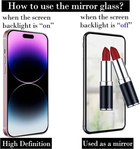 Miniatura 2 de [Paquete de 2] Protector de pantalla reflectante de espejo para iPhone 15 Pro Max, antiarañazos, antiburbujas