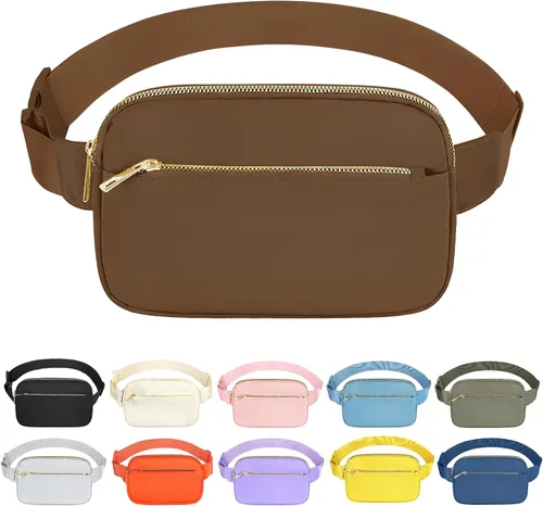 Miniatura 22 de Bolsa de Cintura Frenou Riñonera de Moda para Mujeres y Hombres, Riñonera con Correa Ajustable para Regalo, Riñonera para Viaje, Correr, Senderismo