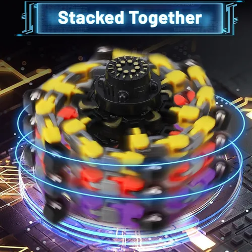 Miniatura 2 de 8 piezas de juguetes Fidget Spinner transformables para niños y adultos, robot transformable de cadena, spinner, juguetes giratorios de punta