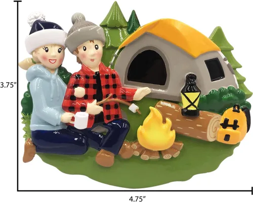 Miniatura 3 de Adorno personalizado en 3D de nuestra primera Navidad 2025 para parejas, para campamento, malvaviscos, para parejas, 2025, familia de 2 al aire