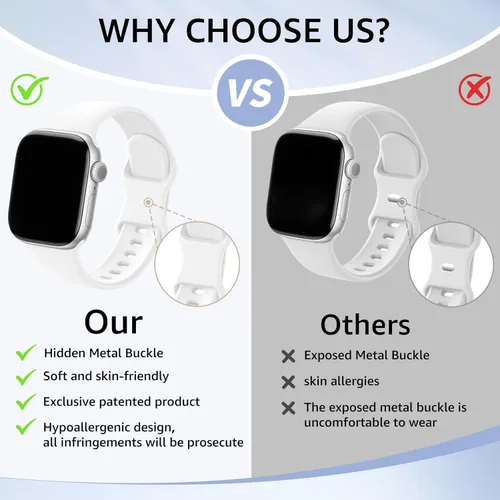 Miniatura 4 de Paquete de 6 correas deportivas compatibles con Apple Watch de 38mm 40mm 41mm 42mm 44mm 45mm 49mm 46mm, correa impermeable de silicona para iWatch