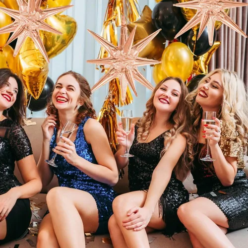 Miniatura 2 de Globos de aluminio con forma de estrella negra, 6 unidades, globo de explosión de estrella, globo de 22 pulgadas, globos grandes de Mylar