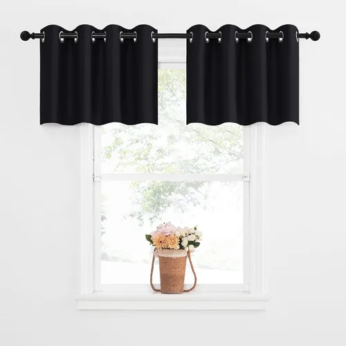 Miniatura 215 de NICETOWN Cortinas opacas de cocina para ventana sobre el fregadero, aislamiento térmico, decoración del hogar, pequeños niveles opacos con ojales