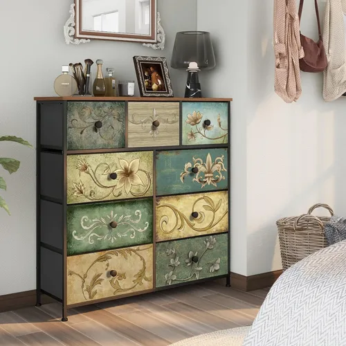 Miniatura 4 de Tohomeor Cómoda con Cajones para Dormitorio Cómoda de Cajones de Tela para Closet, Cuarto de Bebé, Entrada, Perchero de Pie, Soporte de TV para Sala