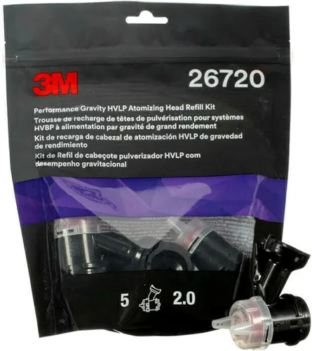 Miniatura 10 de 3M Performance Gravity HVLP Kit variado de cabezales atomizadores, 26730, tamaños 1.2, 1.3, 1.4, 1.6, 1.8, 2.0, para usar pistola pulverizadora