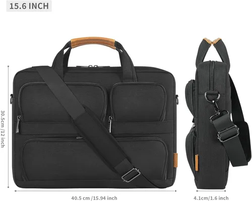 Miniatura 4 de DOMISO Funda impermeable para laptop de 15 a 15.6 pulgadas, maletín de negocios, bolsa de computadora portátil con correa para el hombro para Lenovo