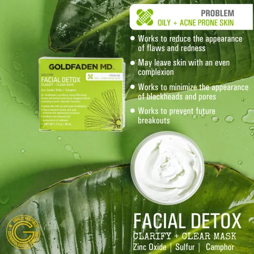 Miniatura 4 de GOLDFADEN MD Máscara facial de desintoxicación facial clarificante con óxido de zinc, azufre, ácido salicílico y pomelo purificadora de limpieza