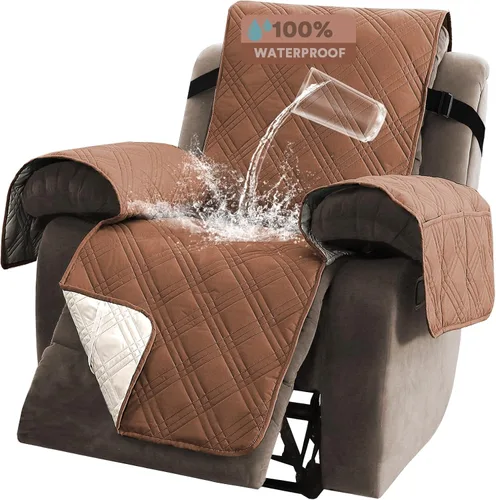 Miniatura 36 de PrinceDeco - Funda para sofá reclinable 100% impermeable, funda para sofá para sala, protector de muebles resistente al agua con correas elásticas