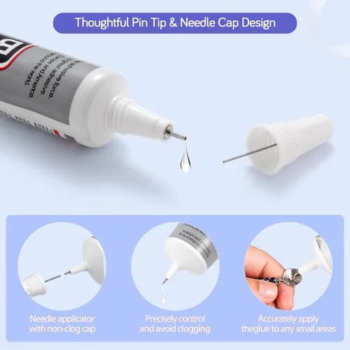 Miniatura 3 de FITTDYHE 3 piezas de pegamento para joyería - 15 ml/0.5 fl oz pegamento transparente DIY para manualidades de diamantes de imitación, adhesivo de 3