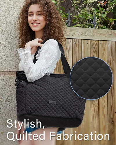 Miniatura 2 de BAGSMART Bolso de mano acolchado, bolsos de mano con asa superior para mujer, bolso de hombro, bolsa grande de 25 litros para el trabajo