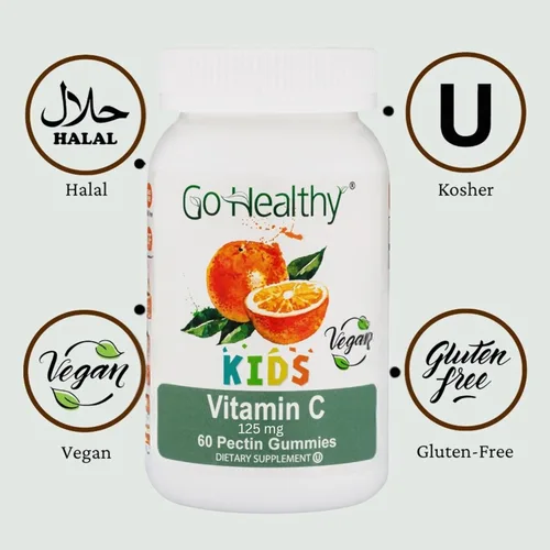 Miniatura 6 de Gomitas Go Healthy de vitamina C para niños, veganas, vegetarianas, sin OMG, sin gluten, kosher y halal, 60 porciones