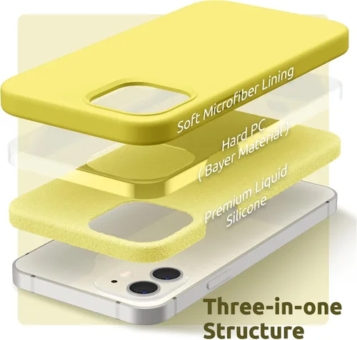 Miniatura 4 de SURPHY Diseñada para iPhone 12 y iPhone 12 Pro de 6.1 pulgadas, funda gruesa de silicona líquida (con forro de microfibra) para iPhone 12 y 12 Pro