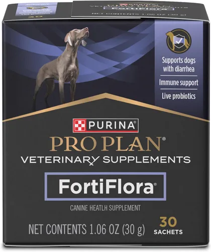 Purina Pro Plan - Suplementos veterinarios FortiFlora - Probióticos caninos para perros, ayuda a la salud digestiva intestinal y la diarrea - Caja