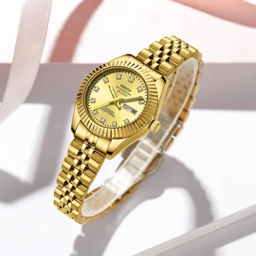 Miniatura 8 de NIBOSI Relojes para mujeres, reloj analógico de cuarzo, esfera de acero inoxidable con día y fecha, luminoso, impermeable, elegante, clásico