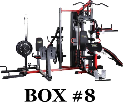 Miniatura 3 de Fitvids Multifunctional Home Gym System Workout Station with Leg Extension and Preacher Curl, 122.5LB Weight Stack, Multiple Options, Multiple