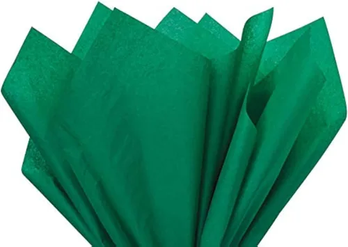 Miniatura 11 de Cuadrados de papel de seda verde bosque, 24 hojas a granel, papel de regalo premium y suministros de arte para cumpleaños, vacaciones o regalos por